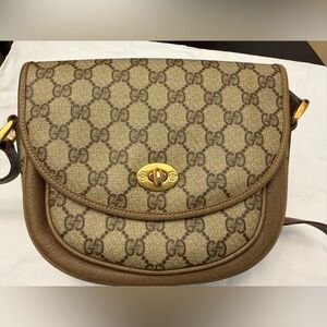 Gucci Beige and Brown Monogram Crossbody Bag
